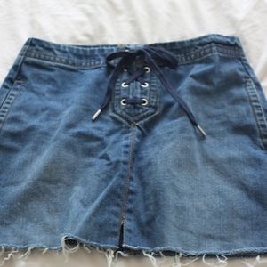 LOFT Denim Skirt with front tie